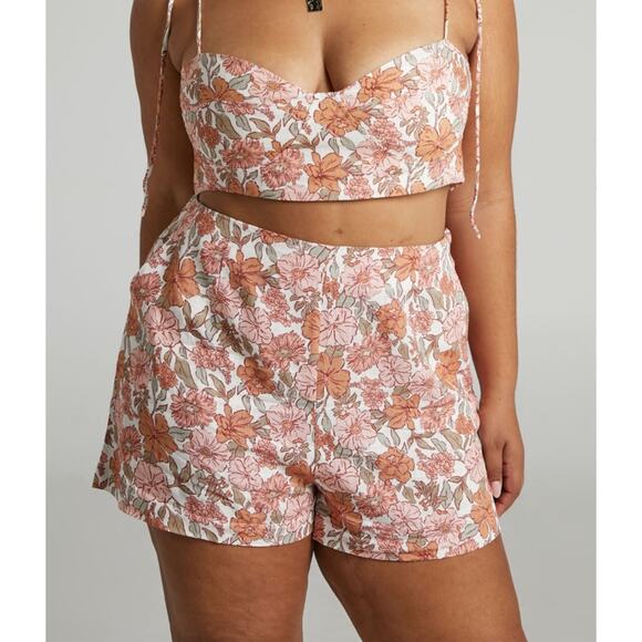 Amalie The Label Showpo Lorete High Waisted Shorts Linen Casual Women Size 14 - Picture 1 of 8